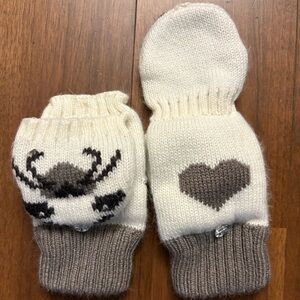 Cozy Flip-Top Mittens with Heart and Crab Design